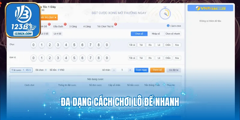 Đa dạng cách chơi lô đề nhanh