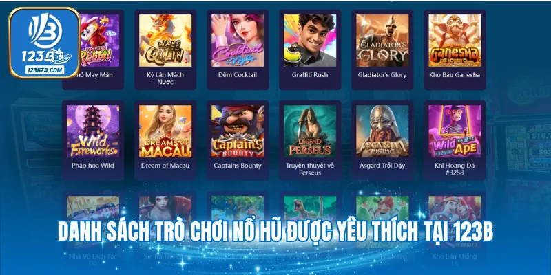 Danh sách trò chơi nổ hũ được yêu thích tại 123B
